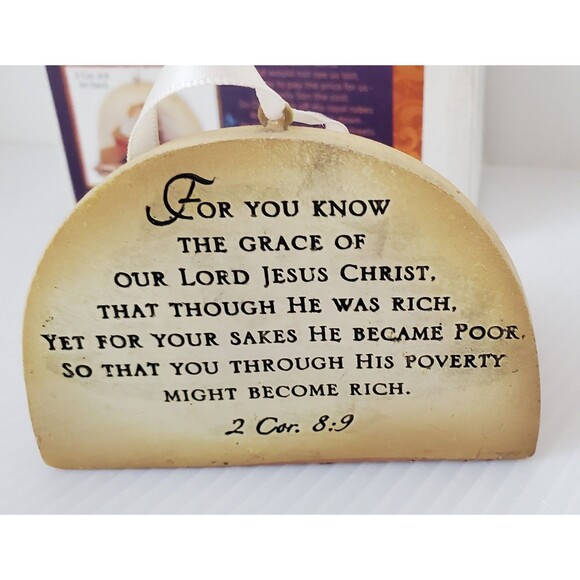 Dicksons Baby Jesus Manger Nativity Christmas Ornament VTG 2 Cor 8:9 Religious - Picture 5 of 8